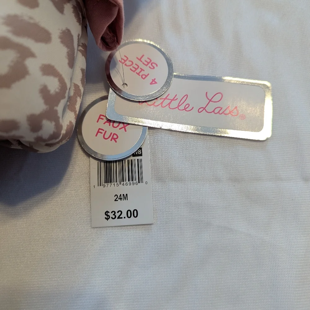 Little Lass 4 Piece Faux Fur Set Size 24 Months BNWT - Picture 7 of 10